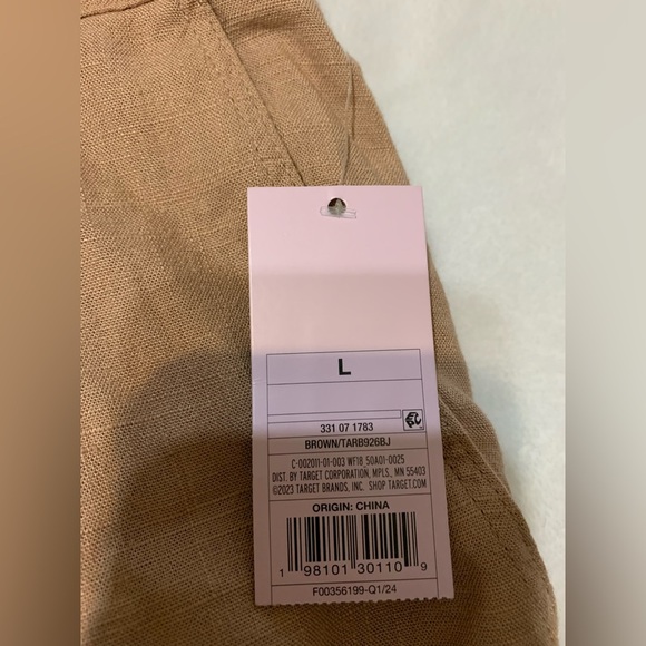 Wild Fable Women's Wide Leg Pants Brown Tan Casual Work Pockets Size L NWT - Picture 5 of 10